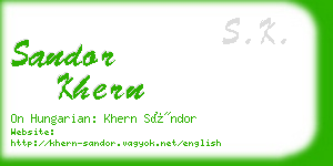 sandor khern business card